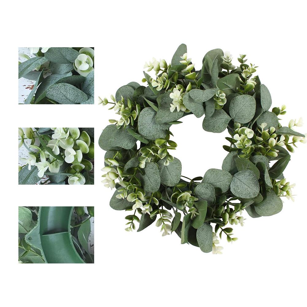 Создание праздничной атмосферы 33 см искусственный венок реалистичные цветы зеленый эвкалиптовый венок листья венок для стены входной двери
