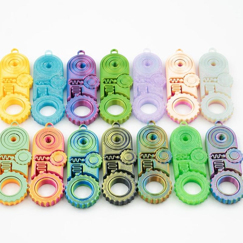 3D Printed Gear Rotation EDC Fidget Toy 3-in-1 Stress Relief Hanging Pendant Ideal Gift for Fidgeters