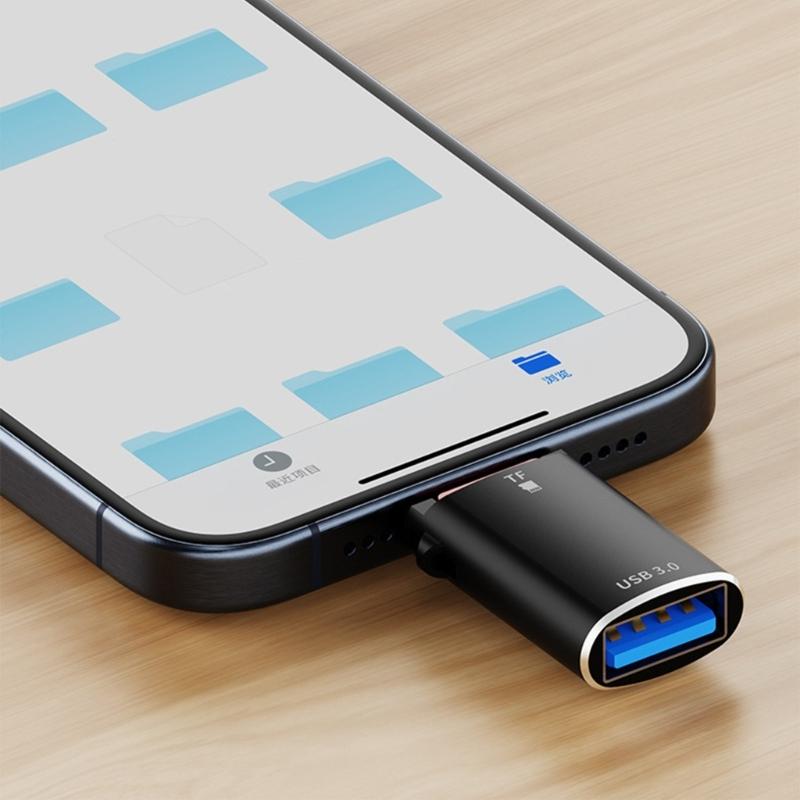 OTG-адаптер USB C на USB 3.0 со слотом для карт памяти TF, скорость передачи 5 Гбит/с, для телефонов, планшетов, ноутбуков, OTG-конвертеры