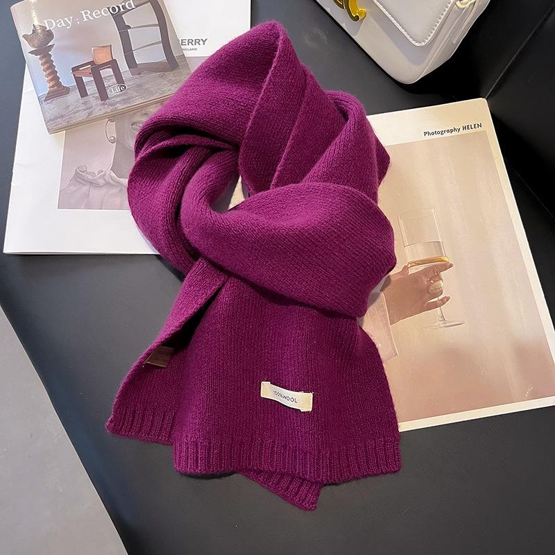 Australian Pure Wool Cashmere Scarf - Unisex Winter Warm Knitted Solid Color