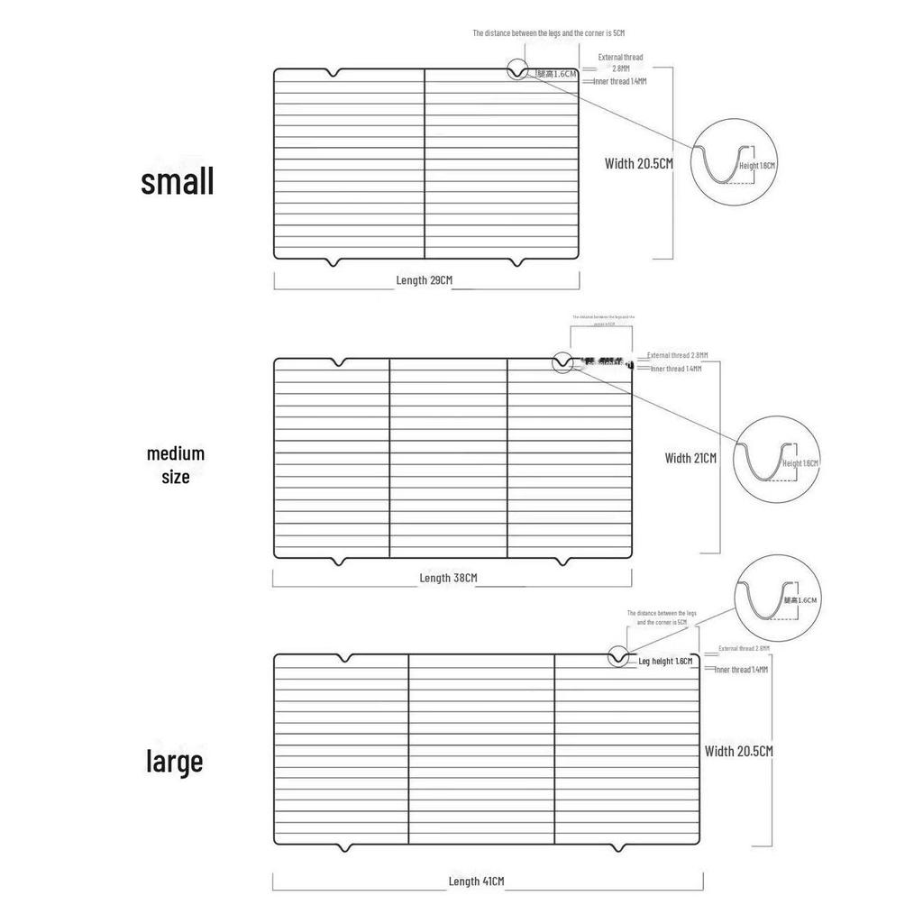 Одноразовая решетка для гриля и выпечки с ножками для охлаждения и сушки