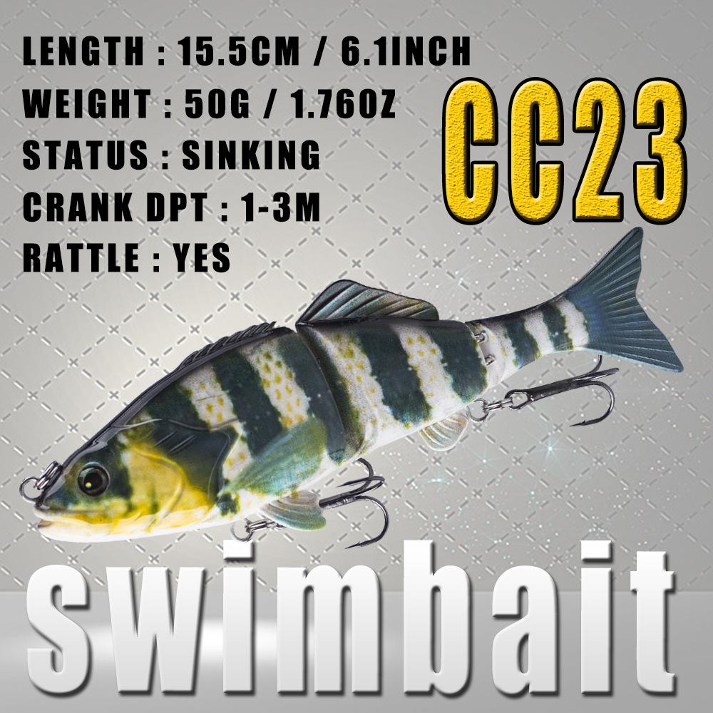 Metal Artificial Hard Bait Crank Lure 152MM 52G Multi-Section Fish Road Simulation Faked Bionic Bass Bait Hooks Multi-Bait Types