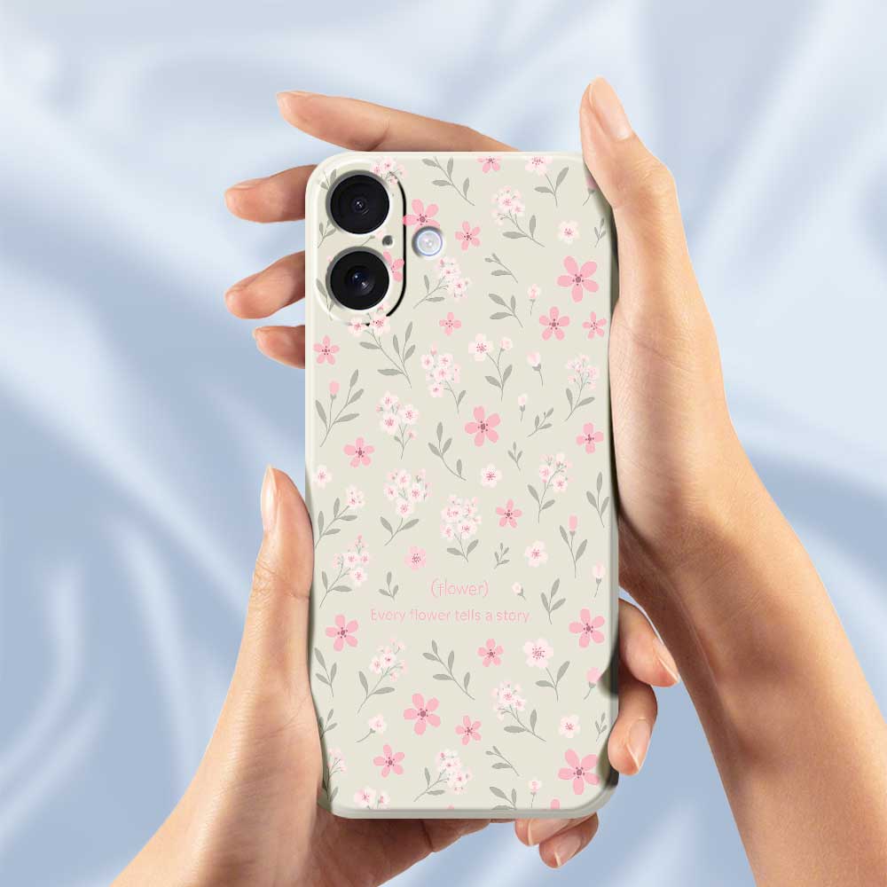 For iPhone 17 Case Small Flower Pattern Printing Straight Edge TPU Phone Back Cover