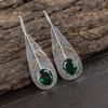 Green Emerald Gemstone Earring Jewelry, Handmade Gorgeous Silver Earring, 925 Sterling Silver Jewelry For Wedding Gift