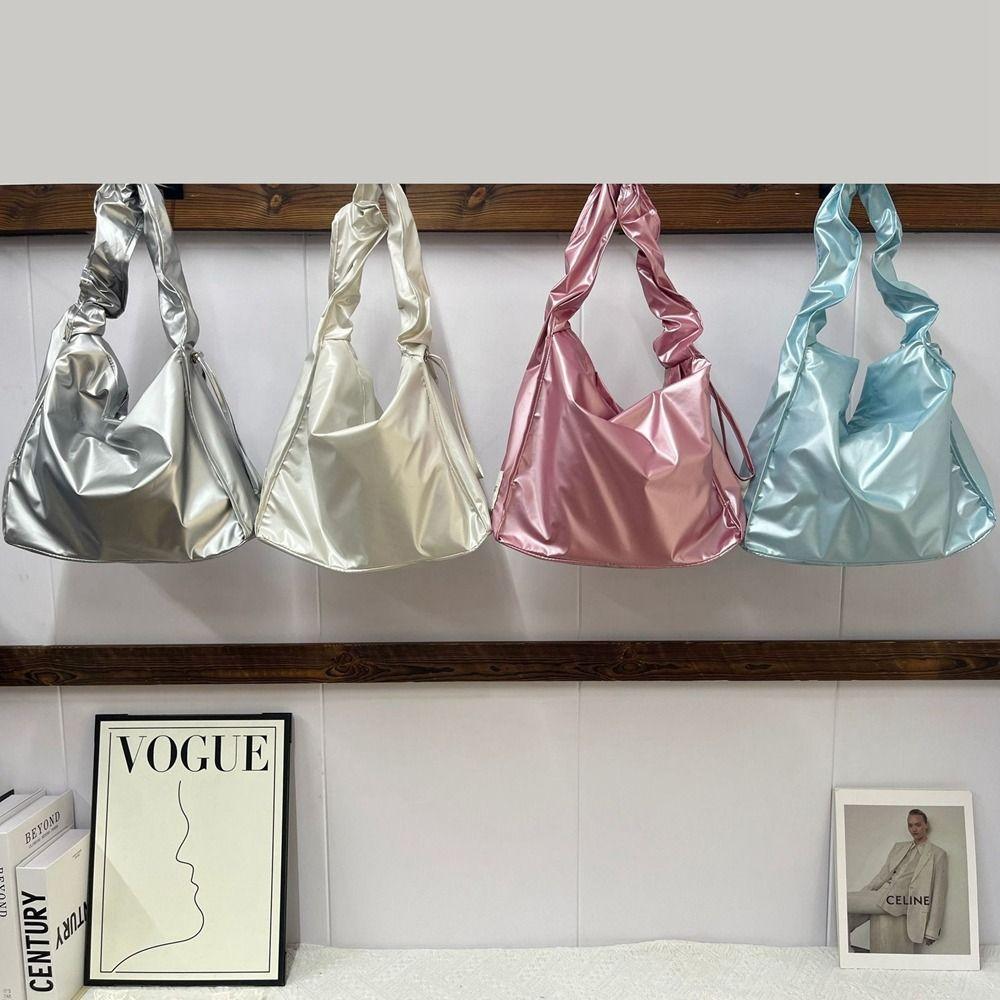 Handbag Drawstring Bag Korean Style Tote Bag Sweet Pleated Nylon Shoulder Bag  Women
