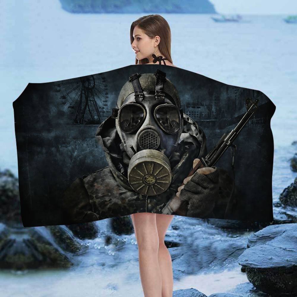 Horror Game S-Stalker Anime Beach Swimming Towel Soft Absorbent Washcloth Children's Gifts for Kids Travel Camping Gym