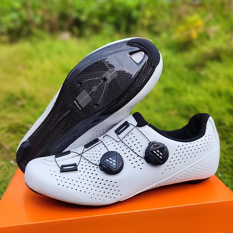 Mens Carbon Fiber Road Cycling Shoes With Stiff Sole Locking System Performance Riding