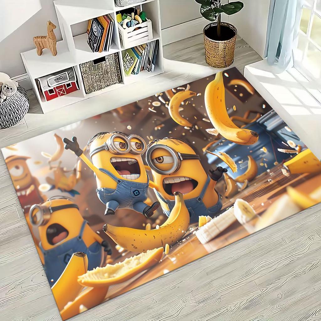 3D Cartoon Minions Despicable Me Rug for Bedroom Living Room Sofa Home Doormat Decor, Large Kids PLAY Non-slip Floor Mat Gift