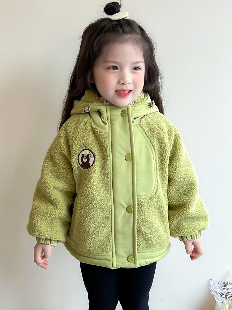 Девичья стеганая зимняя хлопковая куртка на флисовой подкладке - Модное детское пальто.