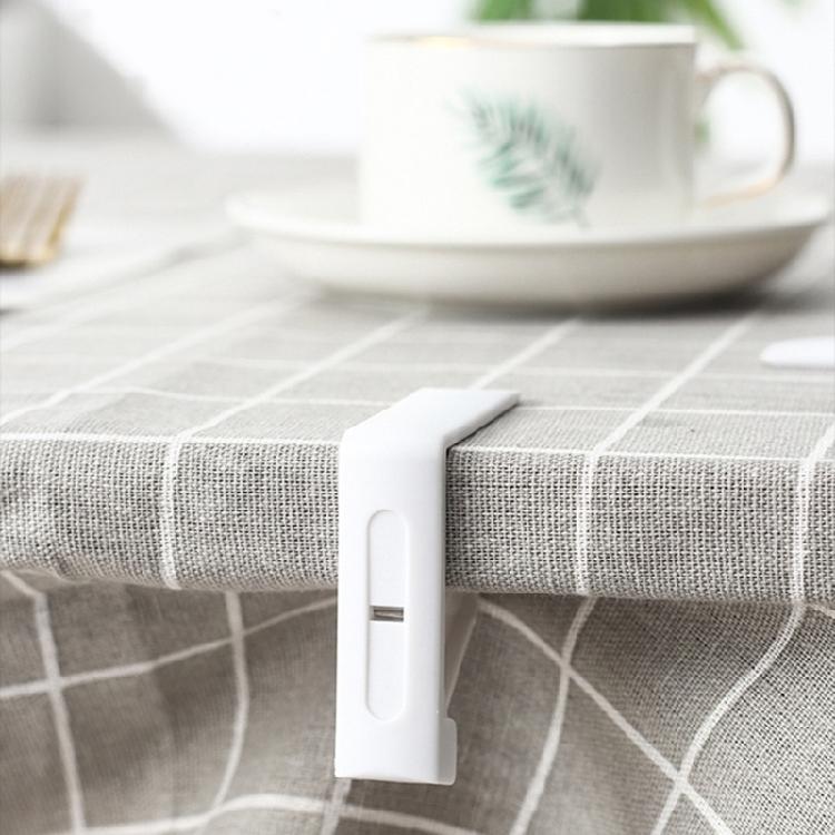 Clip-On Tablecloth Clamps 4 Piece Plastic Table Cover Holders for Dining, Coffee Tables and Household Cover Use