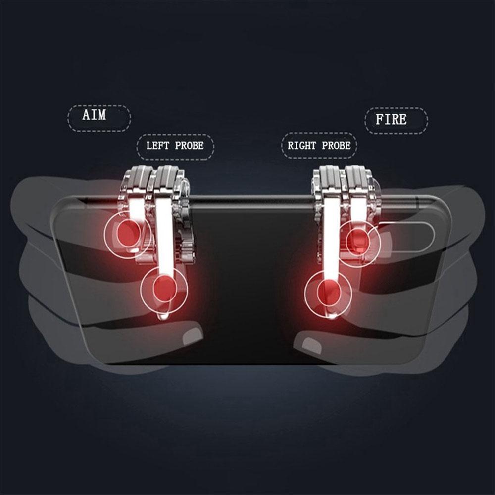 1 пара Игровые аксессуары Триггер Кнопка прицеливания Металлическая кнопка огня Геймпад Контроллер Джойстик Рукоятка Триггер