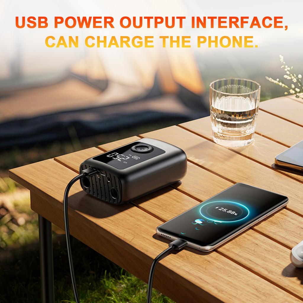 Portable Air Compressor, 4000mAh Rechargeable Tire Inflator with Auto Shut Off and LED Flashlight, 153 PSI Cordless