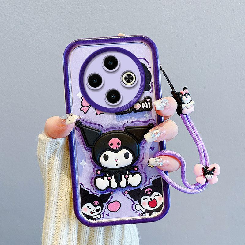 KEYSION Противоударный чехол для TECNO Spark 30C со шнурком, мягкий силиконовый чехол с милой 3D-мультяшной куклой для TECNO Spark 30C