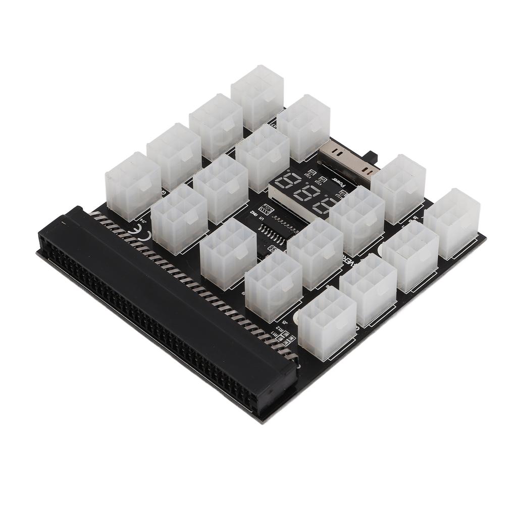 Breakout Board Power Supply Server Adapter 17 Ports 6 Pin LED Voltage Display Accessory