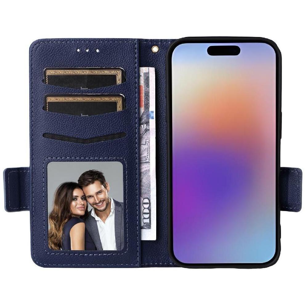 Flip Case For IPhone 17 PU Leather Magnetic Wallet Card Slots Holder Side Buckle