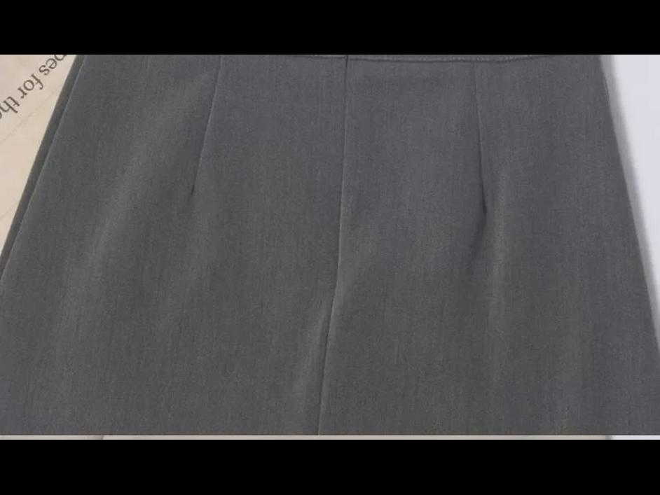 Юбка А-силуэта с высокой талией, весна 2024 г.: Корейский дизайн с разрезом, защита от воздействия, короткая юбка