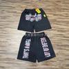 Mens Streetwear Loose Fit Cotton Shorts With Bold Letter Print Casual Teens