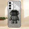 For Samsung Galaxy S23 FE Electroplating PC+TPU Phone Guard Case Astronaut Kickstand Cover