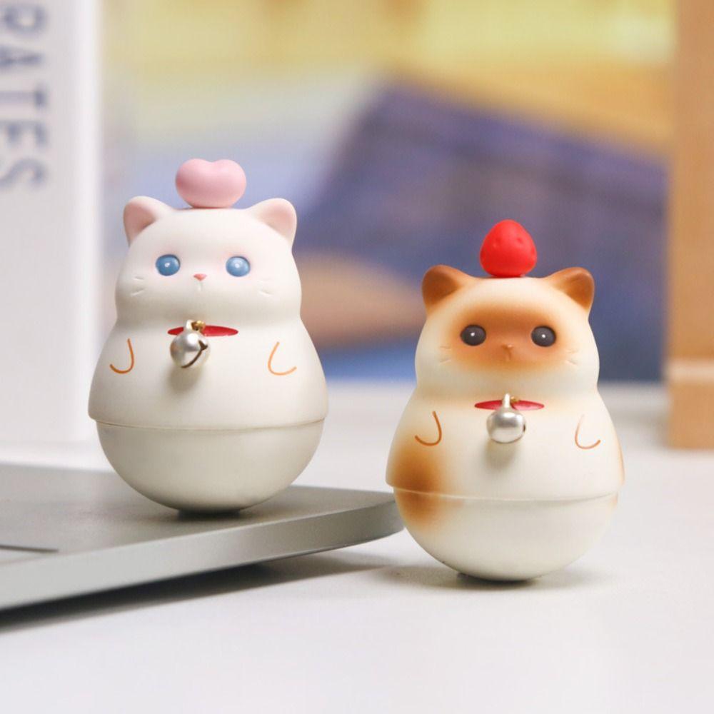 Chubby Cat Resin Ornament Shake Toys Cat Car Decorations Cat Resin Figure Cat Swinging Doll  Gifts