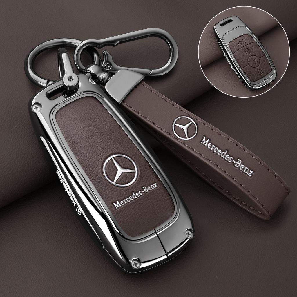 GLC GLB Zinc Alloy Leather Car Remote Key Case Cover For Mercedes Benz A C E S G Class GLC CLE CLA GLB GLS W177 W205 W213 W222
