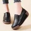 Leather Ladies Loafers Autumn Women's Shoes Platform Flats Sneakers Female Moccasins Shoe Women Slip On Shoes Black Soft Casual