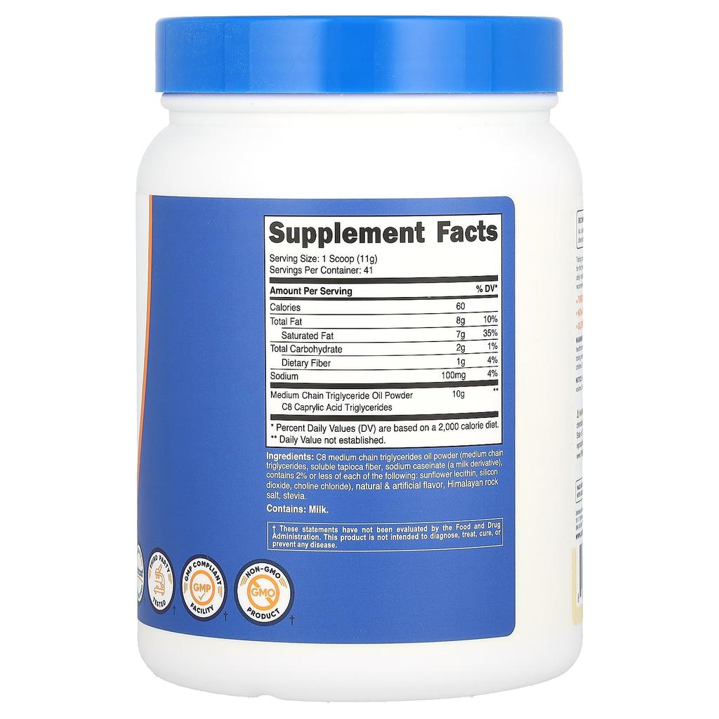 C8 Mct Oil Powder, Vanilla, 454G(16Oz)