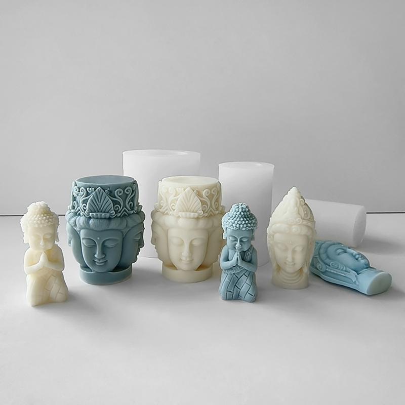 Свеча Статуя Будды Силиконовая Форма 3D Фигура Ароматерапия Гипсовые Формы Мыло Ручной Работы Смола Форма DIY Торт Шоколад