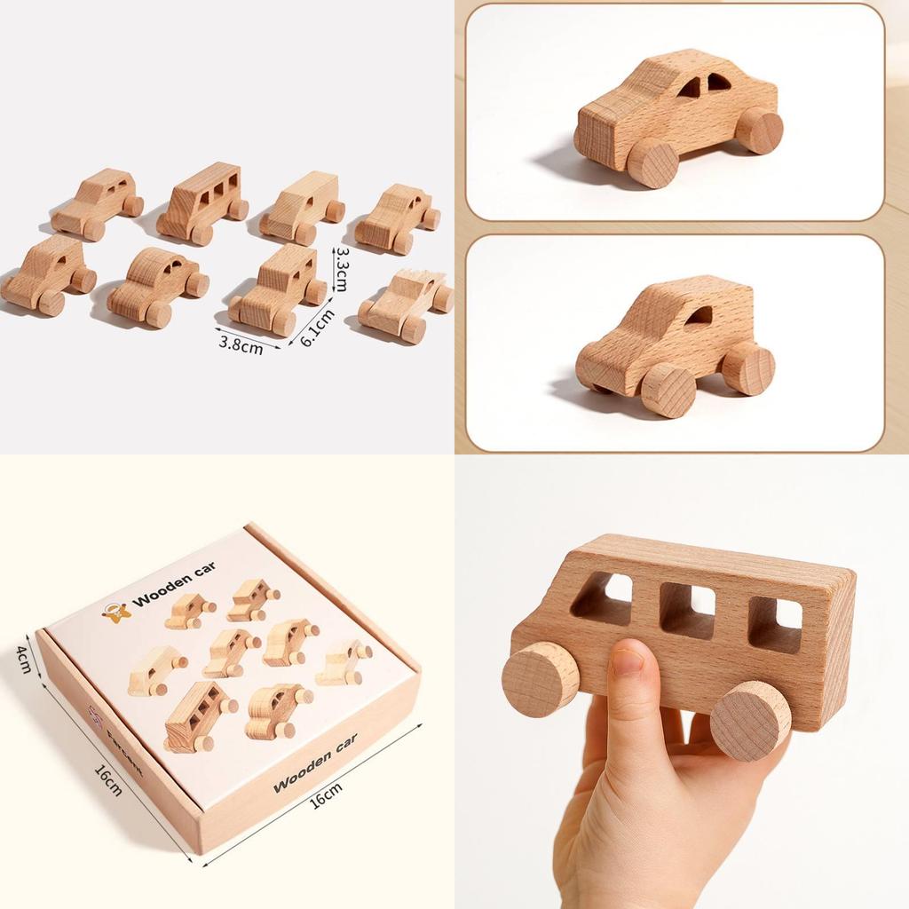 Wooden Baby Teething Push Car With Diy Assembly For Infant Development And Motor Skills