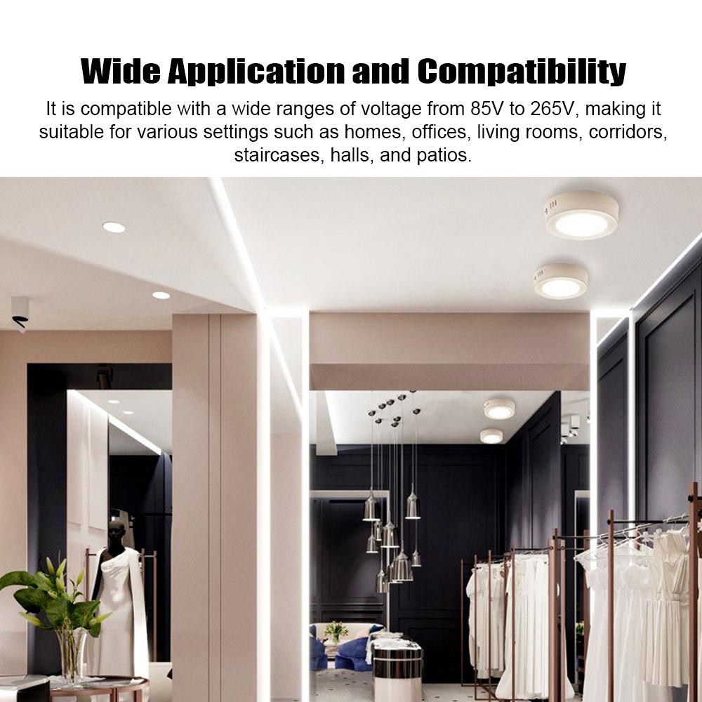 18W 6000K LED Panel Light Ultra-Thin Round Surface Mount Downlight Ceiling Light for Home Office