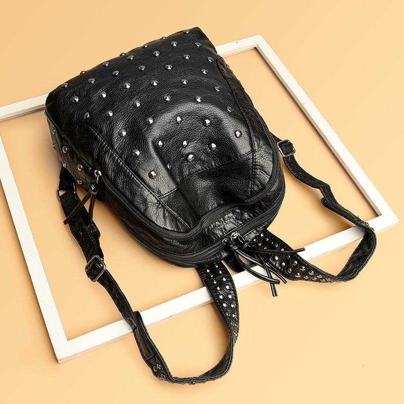 Рюкзак с заклепками большой вместимости премиум-класса, женский новый рюкзак для отдыха и путешествий, студенческий школьный рюкзак, женская сумка