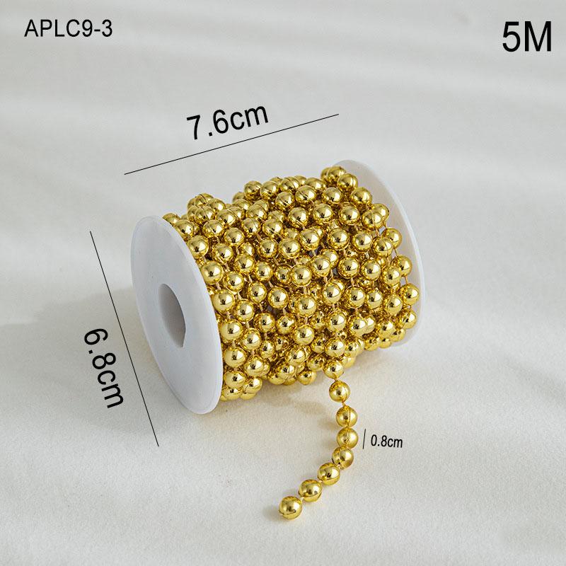 Christmas Decorations Colorful Electroplated Beads String Garland Home Xmas Tree Ornaments Nativity New Year Gift DIY Dollhouse