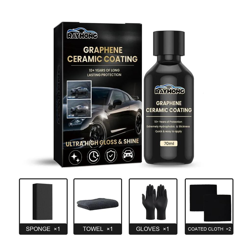 70ml Car Motorcycle Graphene Ceramic Coating Waterproof Detailing Polish for Glass Crystal Protection Liquid