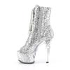 Summer Silver Low Tube Fun High Heel Short Boots Round Head Glue Bottom Super High Heel 17cm Female Sexy Knight Boots YKC