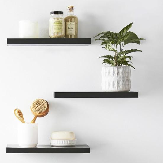 Настенная плавающая полка Грузоподъемность 22 фунта Гладкие края Без заусенцев Простая установка Держатель для хранения в ванной Плавающая полка