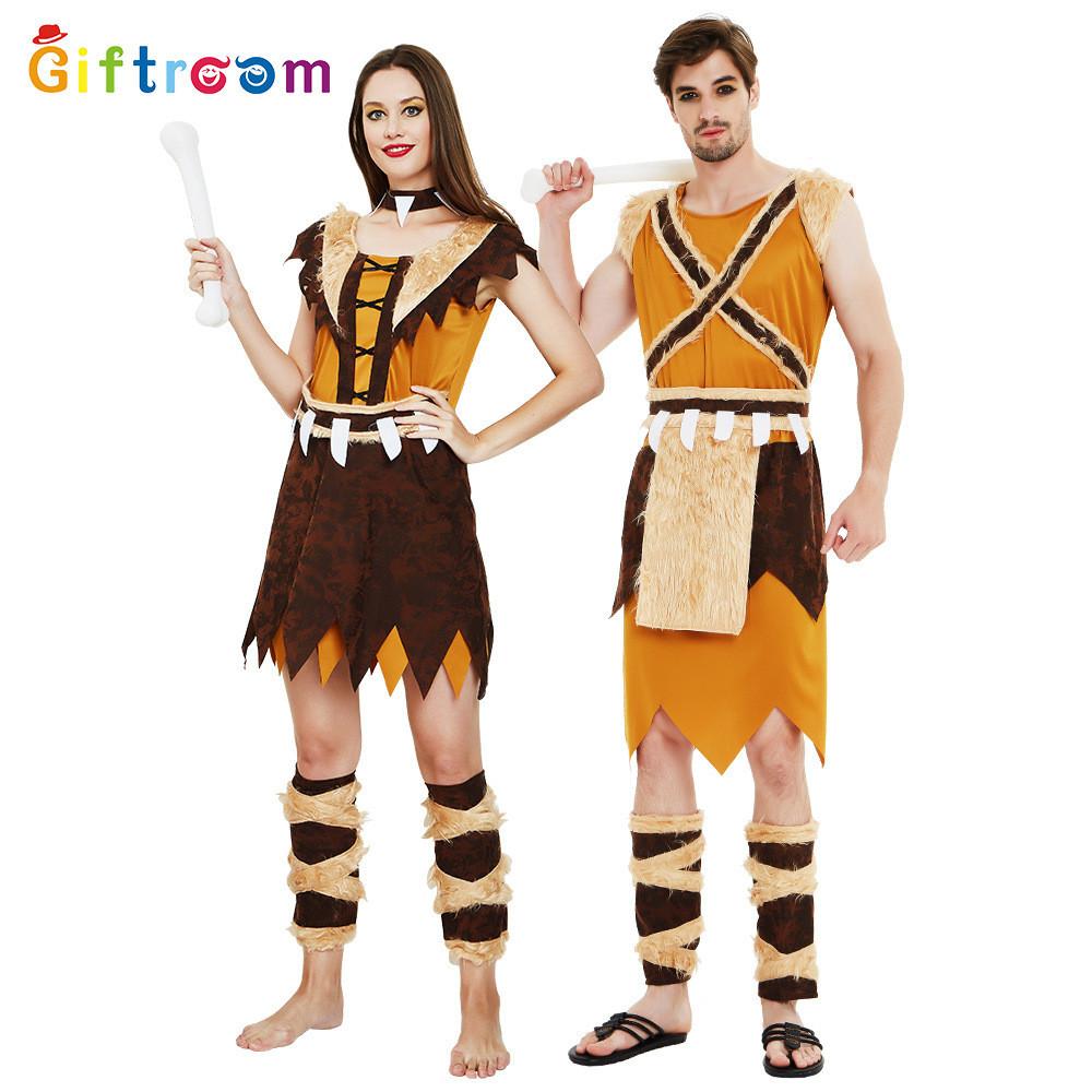 Trendy Unisex Primitive Costume For Couples Featuring Game Theme Design And Comfort