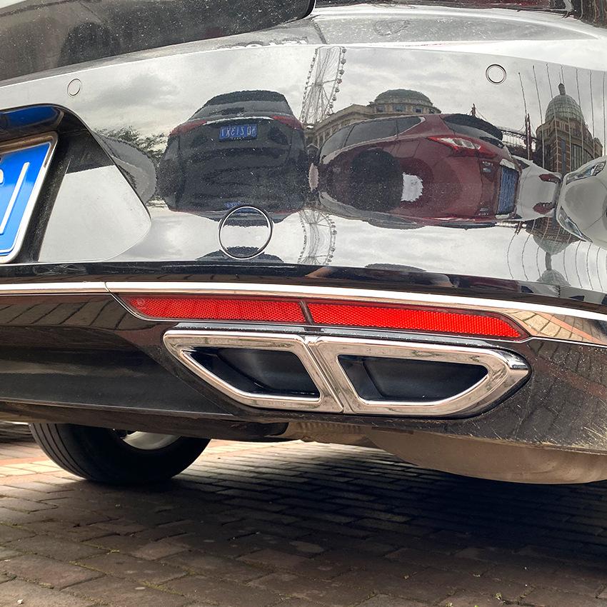 2Pcs/Set Car Rear Exhaust Pipe Tail Throat Exhaust Diffuser Frame Fit For VW Volkswagen Passat B8 2016- Auto