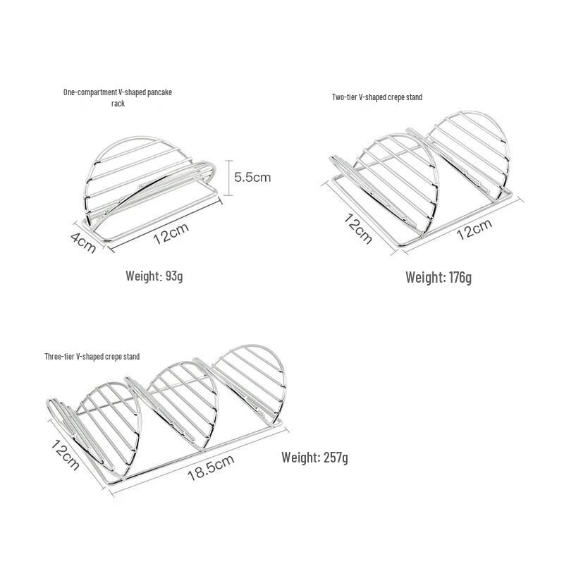 304 Stainless Steel 3-Layer V-Shaped Taco Holder