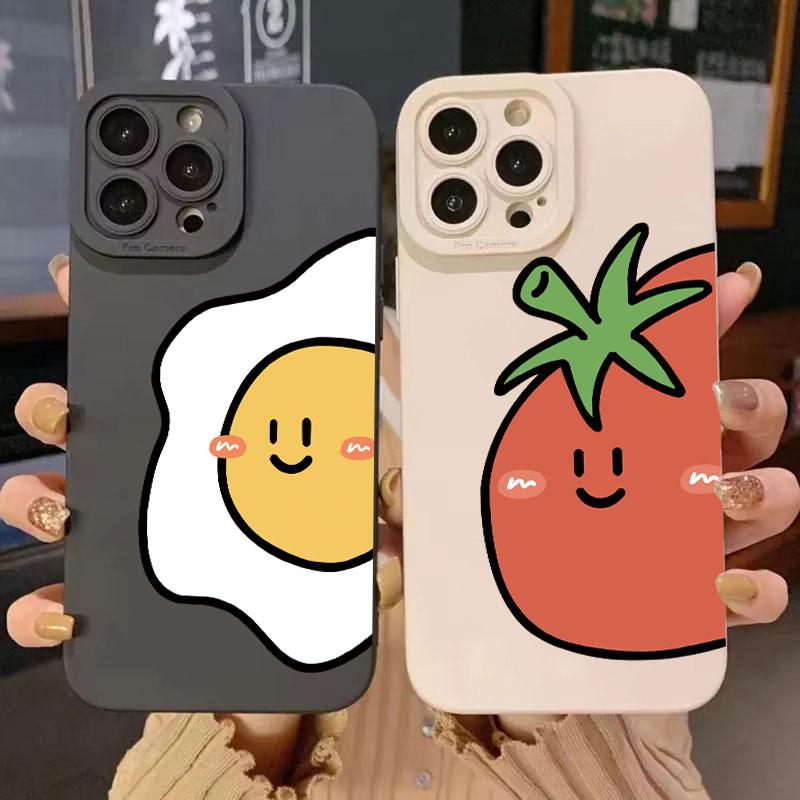 Чехол для телефона «Помидор и Яйцо» IPhone 16 15 Pro Max Чехол для IPhone 13 14 15 12 11 Pro XS Max 12 13 Mini XR X Plus Ударопрочный чехол