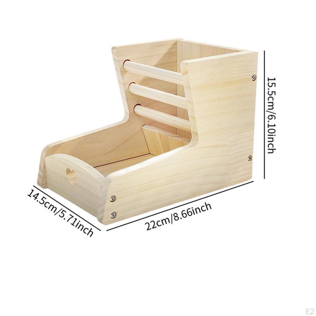 Wood Rabbit Hay Feeder Food Feeding Manger Sturdy Bunny Dispenser Small Animals Holder