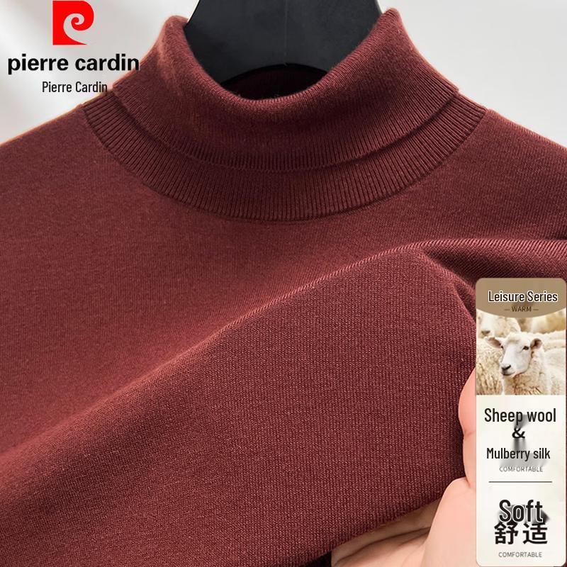 Pierre Cardin Мужской свитер с высоким воротником из смесовой шерсти