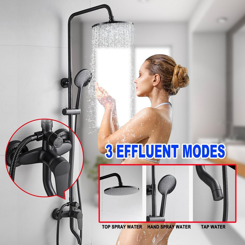 Латунный Душевой Набор Многофункциональный Термостатический Душ Матовые Смесители для Ванной Комнаты Смеситель для Ванны Душевая Система Черный