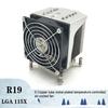 COOLSERVER R19 4U Серверный кулер для процессора 5 тепловых трубок Корпус для настольного ПК бесшумный вентилятор Для LGA2011 2066 115X Рабочая станция Компьютерный радиатор