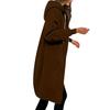 Women's Casual Zip Up Hoodies Long Tunic Sweatshirt Winter Windproof Drawstring Hooded Jacket Outerwear With Pockets