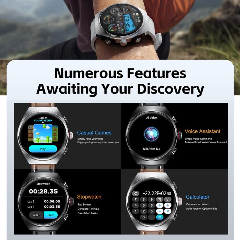 Два в одном умные часы Bluetooth Dual Call Music Health Sports Headset Watch