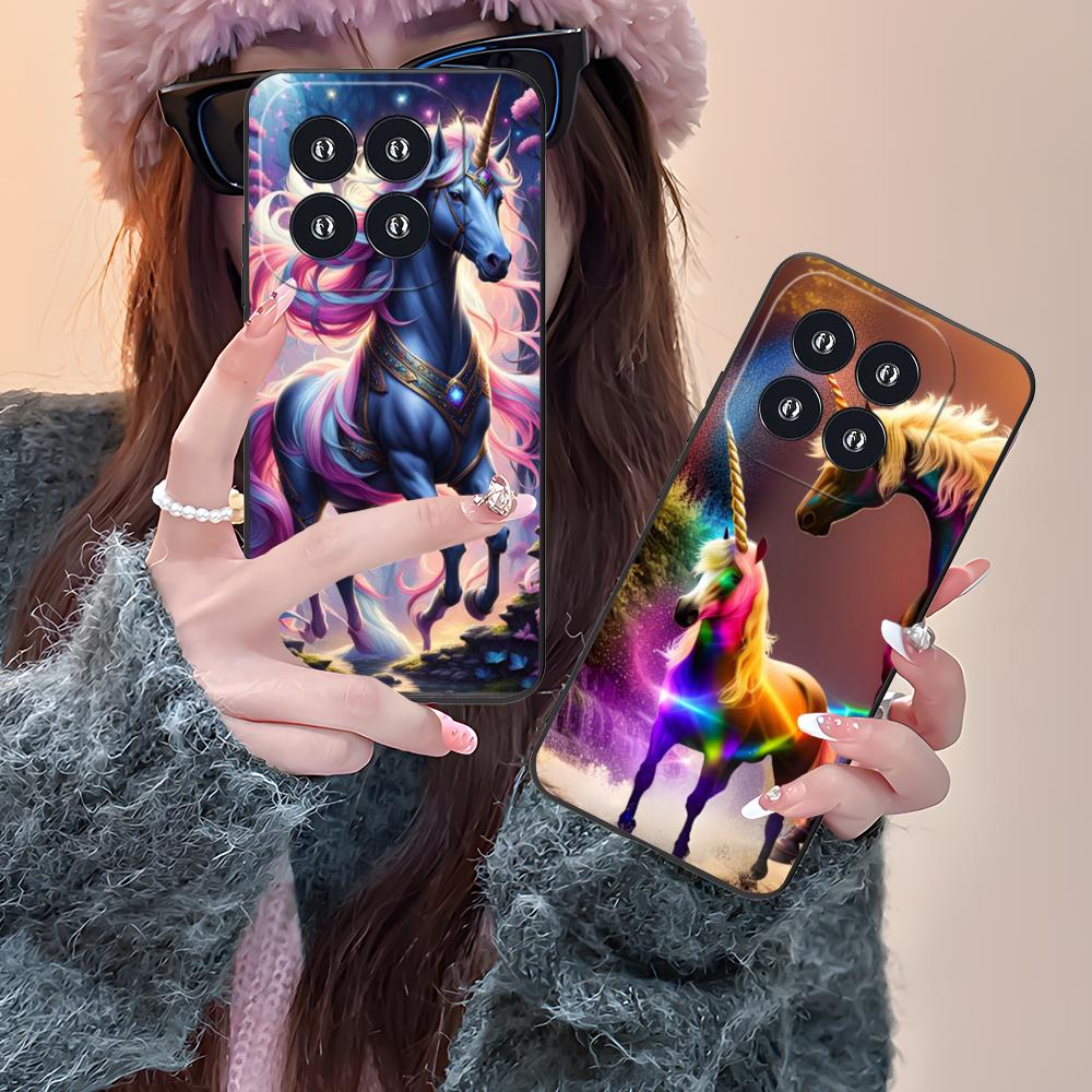 Фантазийный чехол для мобильного телефона с единорогом для Xiaomi 15 14 13 12 Mi 11 T Ultra Lite Pro S X 5G Цветной печатный чехол Роскошный смартфон