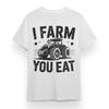 Men's T-shirt With I Farm You Eat Graphic Unisex White 100% Cotton Plus Size Tee