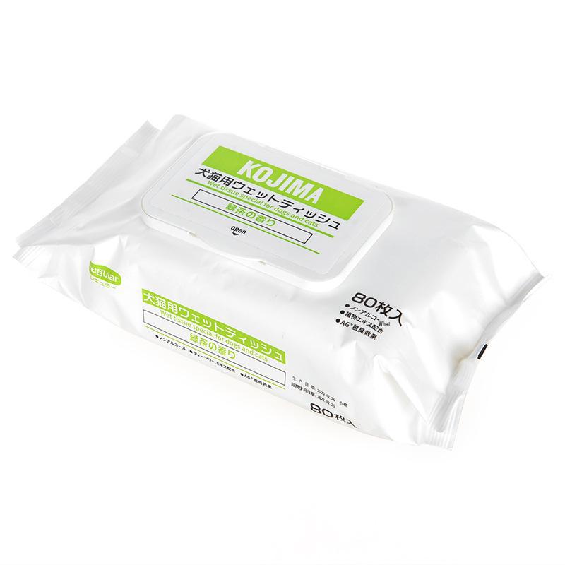 Влажные салфетки Kojima Pet для кошек, котят и собак – дезодорирующее очищающее средство без мытья