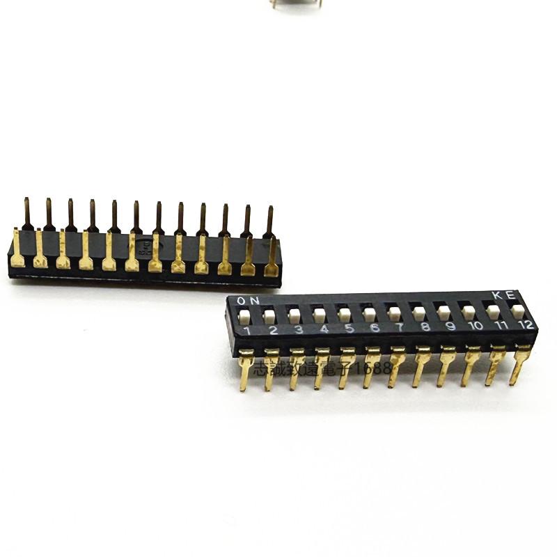 12-Position 2.54mm Pitch Direct Plug-in Toggle Dip Switch
