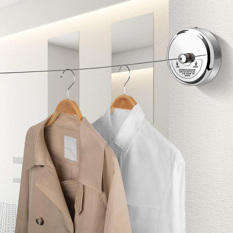 304 Stainless Steel Invisible Telescopic Clothes Drying Wire Rope Thickened Steel Cord For Household Bathroom Laundry Line