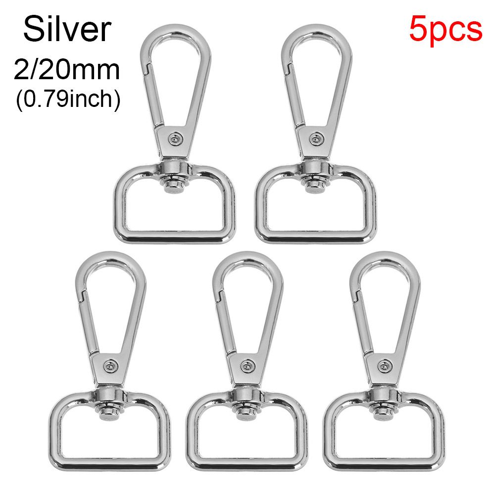 5pcs Hardware DIY KeyChain Split Ring Collar Carabiner Snap Bags Strap Buckles Lobster Clasp Hook